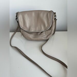 Sarah Pacini Leather Zip Crossbody Bag